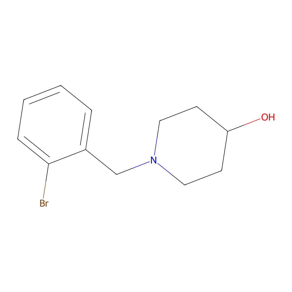 1-(2-Bromo-benzyl)-piperidin-4-ol molecular structure, CAS 184921-04-8