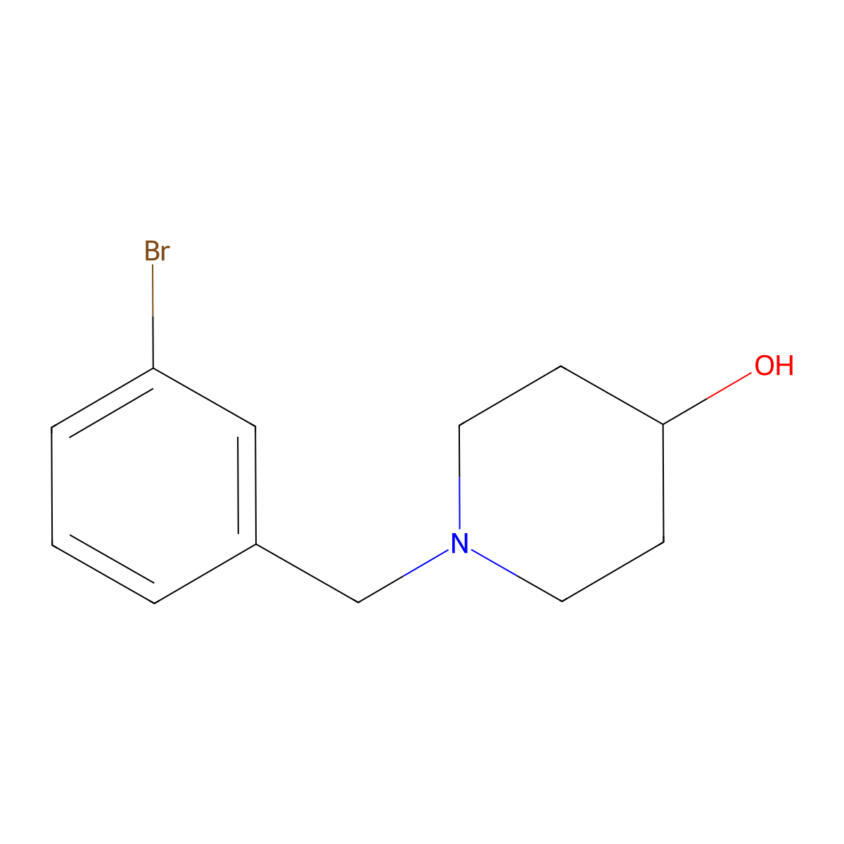 1-(3-Bromobenzyl)piperidin-4-ol molecular structure, CAS 184921-06-0