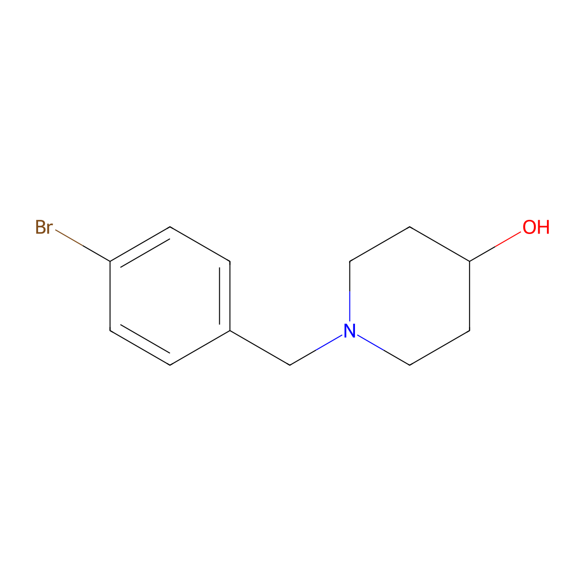 1-(4-Bromobenzyl)piperidin-4-ol molecular structure, CAS 184921-07-1