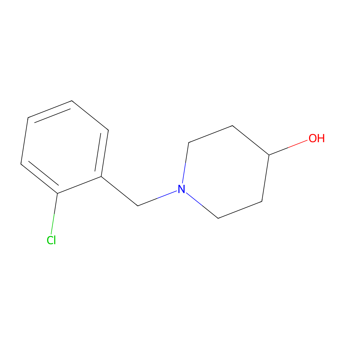 1-(2-Chloro-benzyl)-piperidin-4-ol molecular structure, CAS 184921-08-2