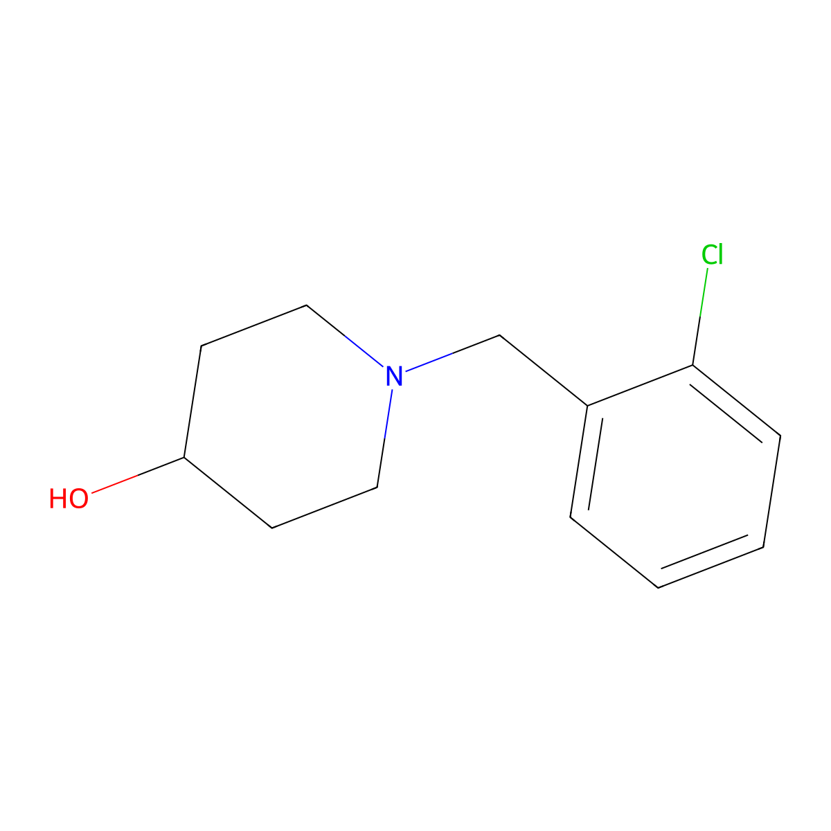 1-(2-Chloro-benzyl)-piperidin-4-ol molecular structure, CAS 184921-08-2