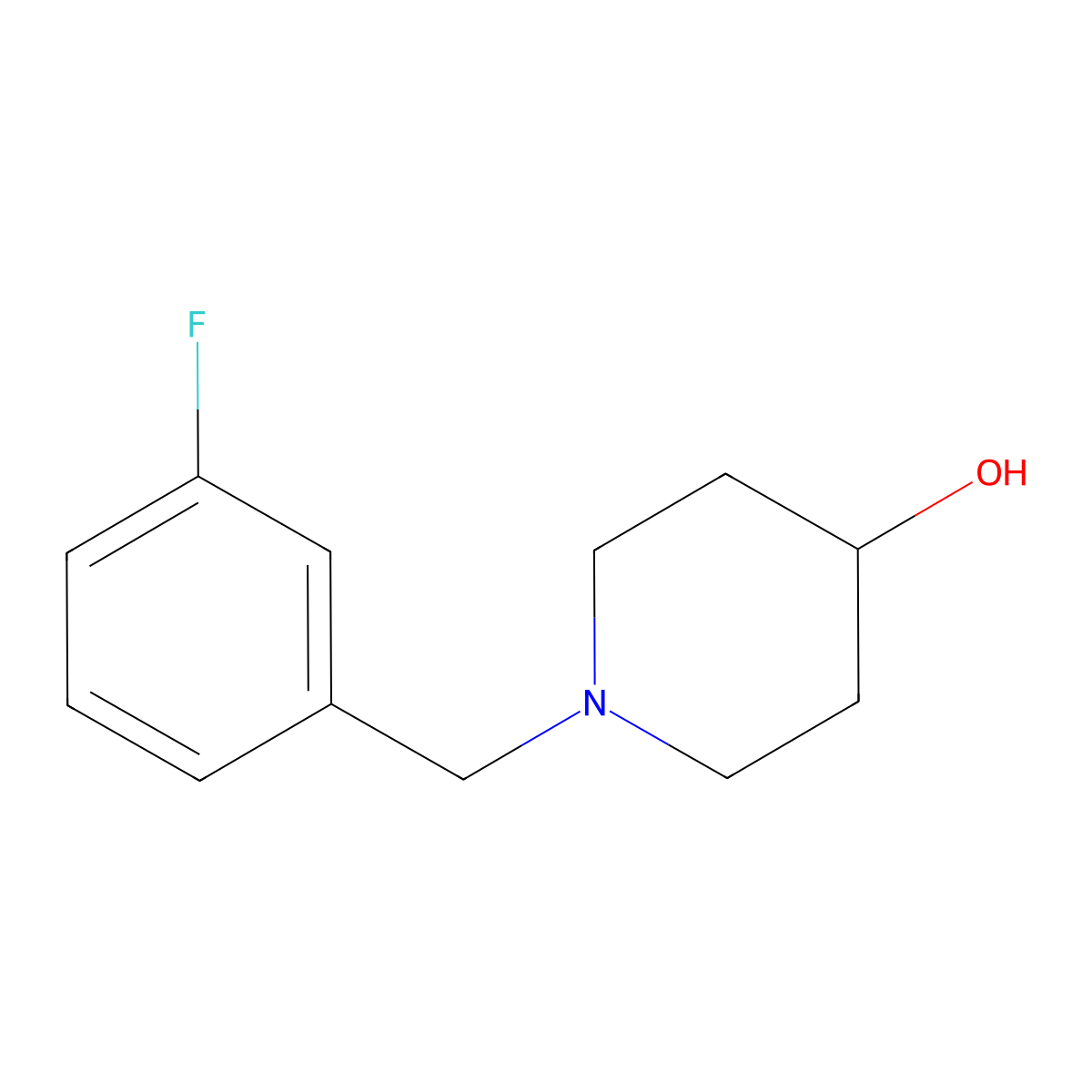 1-(3-Fluorobenzyl)piperidin-4-ol molecular structure, CAS 184921-09-3