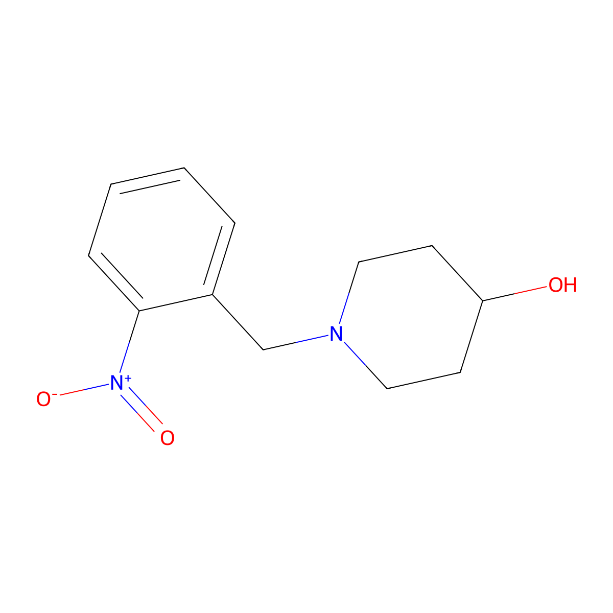 1-[(2-Nitrophenyl)methyl]piperidin-4-ol molecular structure, CAS 184921-10-6