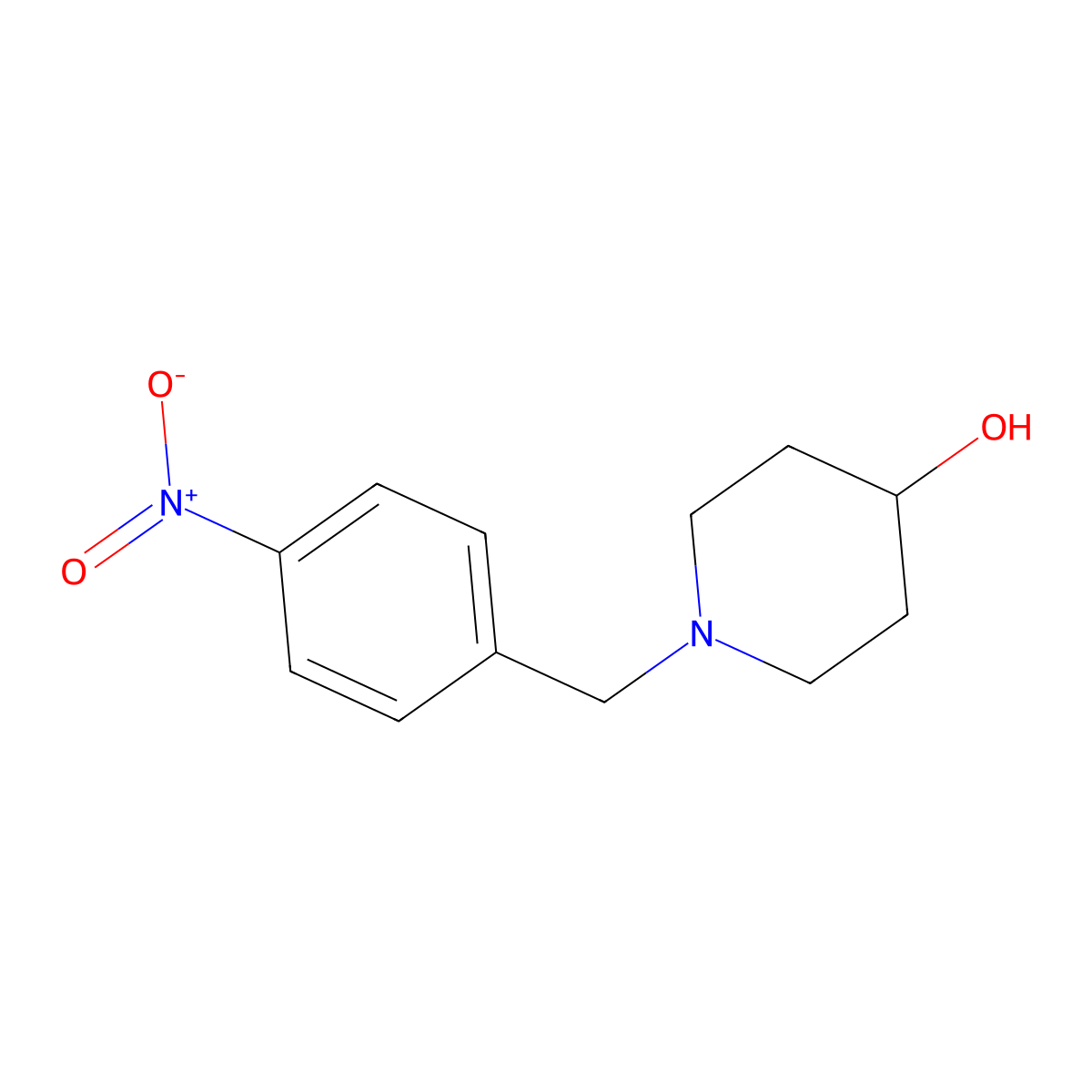 4-Nitro-benzyl-piperidin-4-ol molecular structure, CAS 184921-11-7