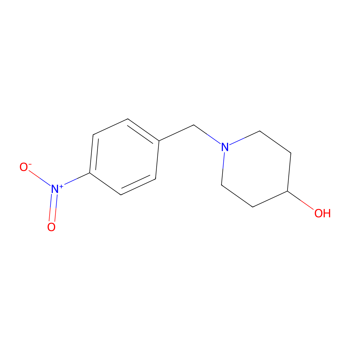 4-Nitro-benzyl-piperidin-4-ol molecular structure, CAS 184921-11-7