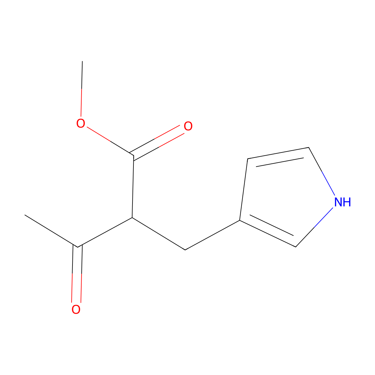 methyl 3-oxo-2-[(1H-pyrrol-3-yl)methyl]butanoate molecular structure, CAS 184921-45-7