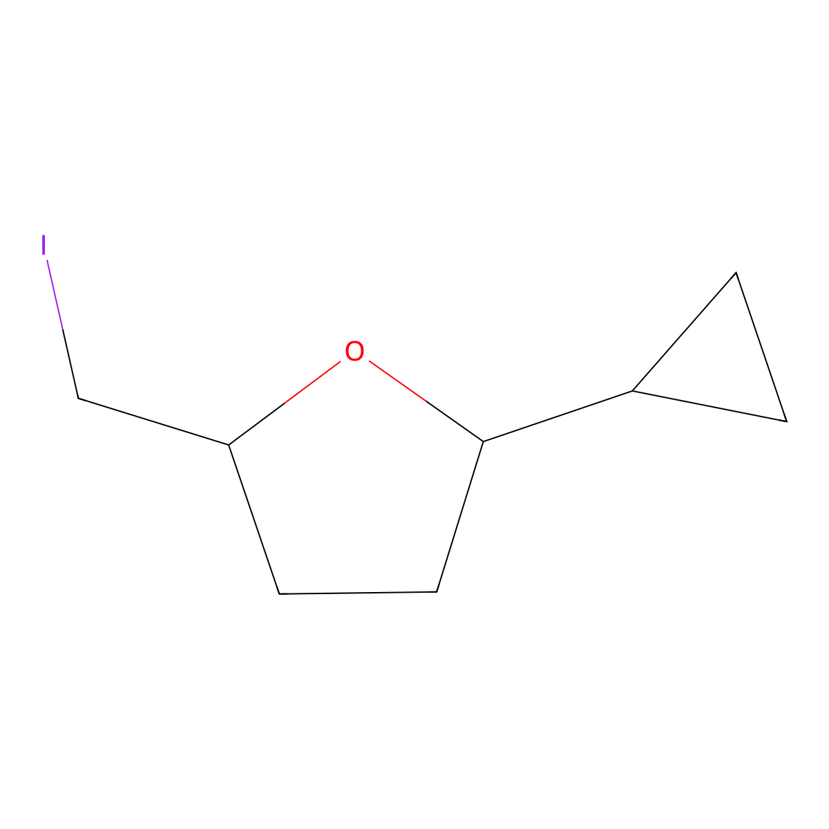 2-Cyclopropyl-5-(iodomethyl)oxolane molecular structure, CAS 1849210-29-2