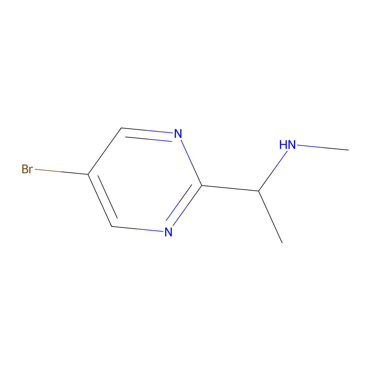 [1-(5-Bromopyrimidin-2-yl)ethyl](methyl)amine molecular structure, CAS 1849214-09-0