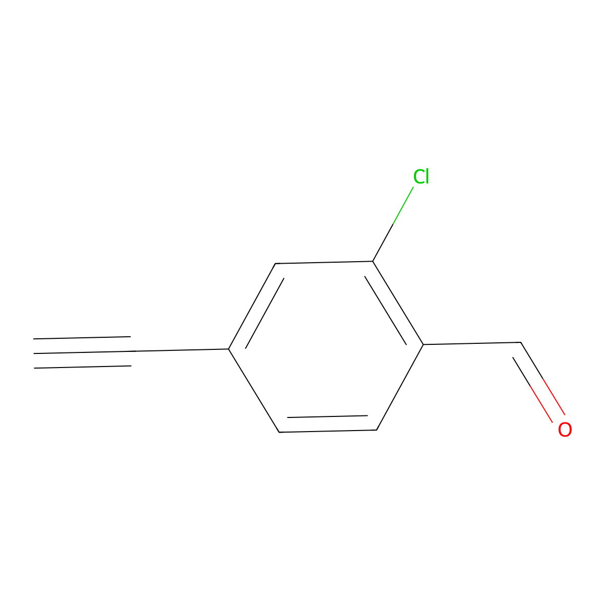 2-Chloro-4-ethynylbenzaldehyde molecular structure, CAS 1849215-25-3