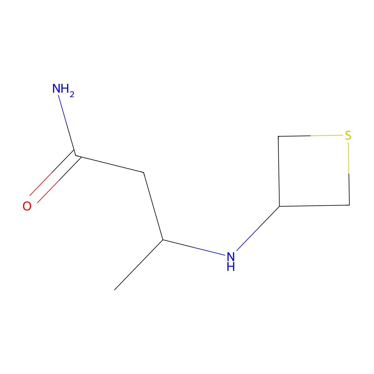 3-(Thietan-3-ylamino)butanamide molecular structure, CAS 1849216-13-2