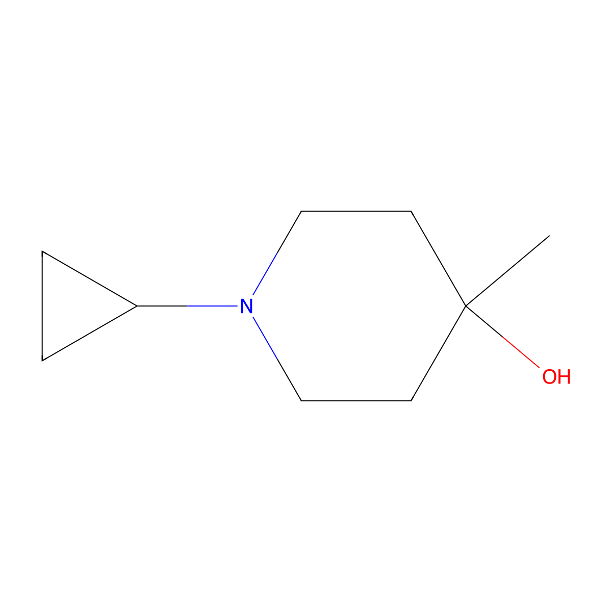 1-Cyclopropyl-4-methylpiperidin-4-ol molecular structure, CAS 1849219-99-3
