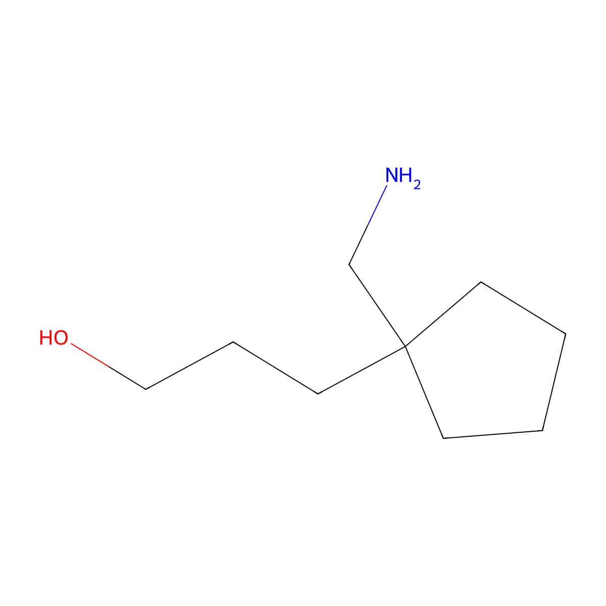 3-[1-(Aminomethyl)cyclopentyl]propan-1-ol molecular structure, CAS 1849222-17-8