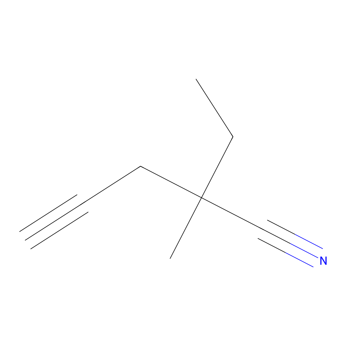 2-Ethyl-2-methylpent-4-ynenitrile molecular structure, CAS 1849222-45-2