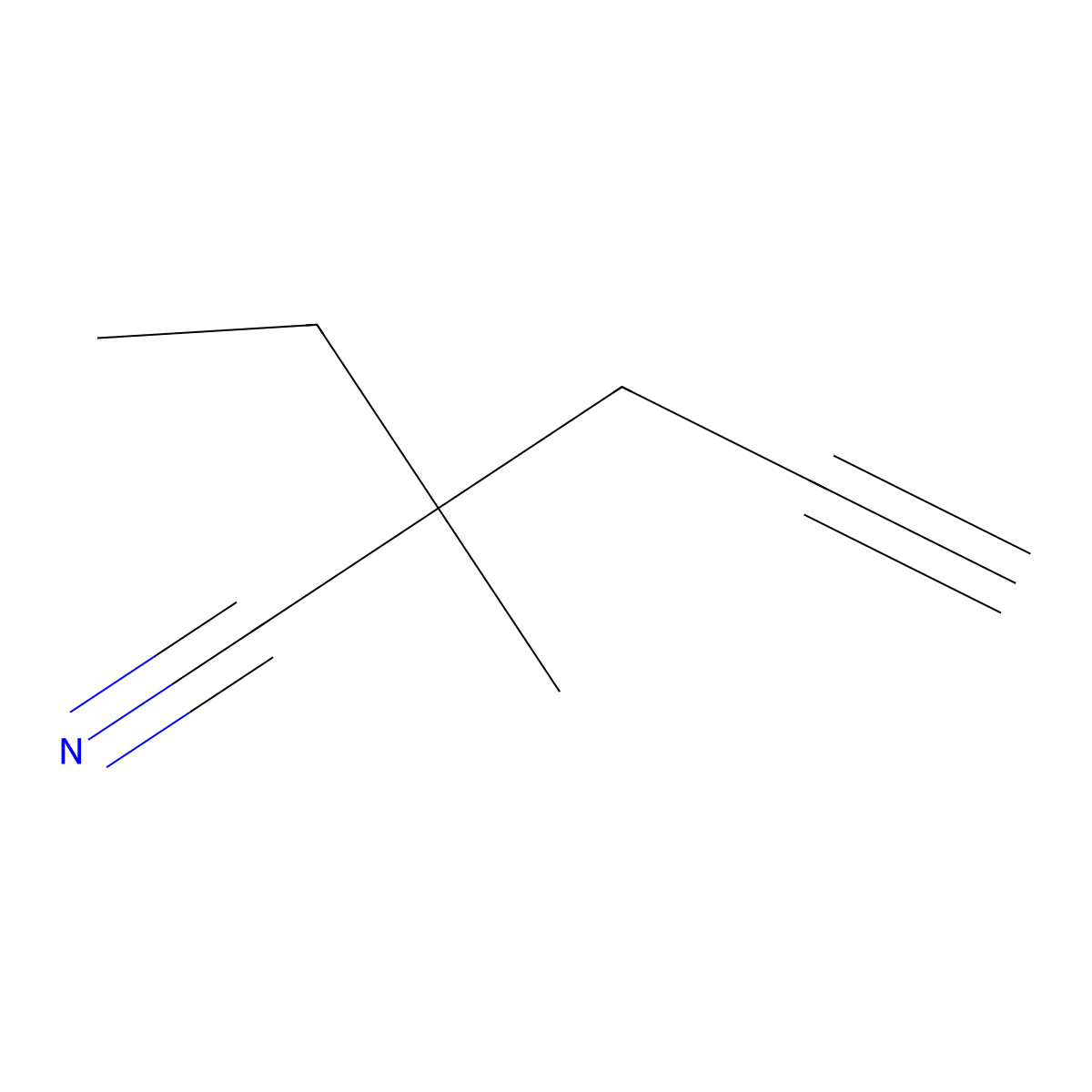 2-Ethyl-2-methylpent-4-ynenitrile molecular structure, CAS 1849222-45-2