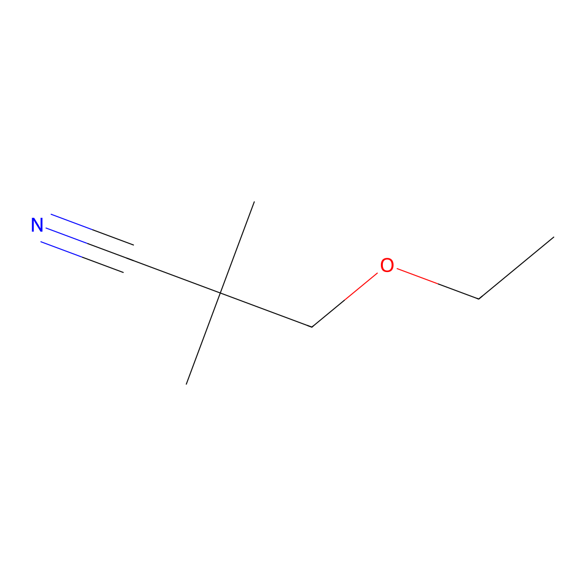 3-Ethoxy-2,2-dimethylpropanenitrile molecular structure, CAS 1849222-51-0