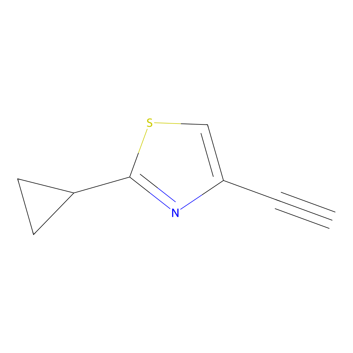 2-Cyclopropyl-4-ethynylthiazole molecular structure, CAS 1849223-21-7