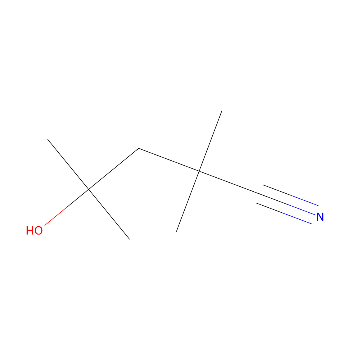 4-Hydroxy-2,2,4-trimethylpentanenitrile molecular structure, CAS 1849223-40-0