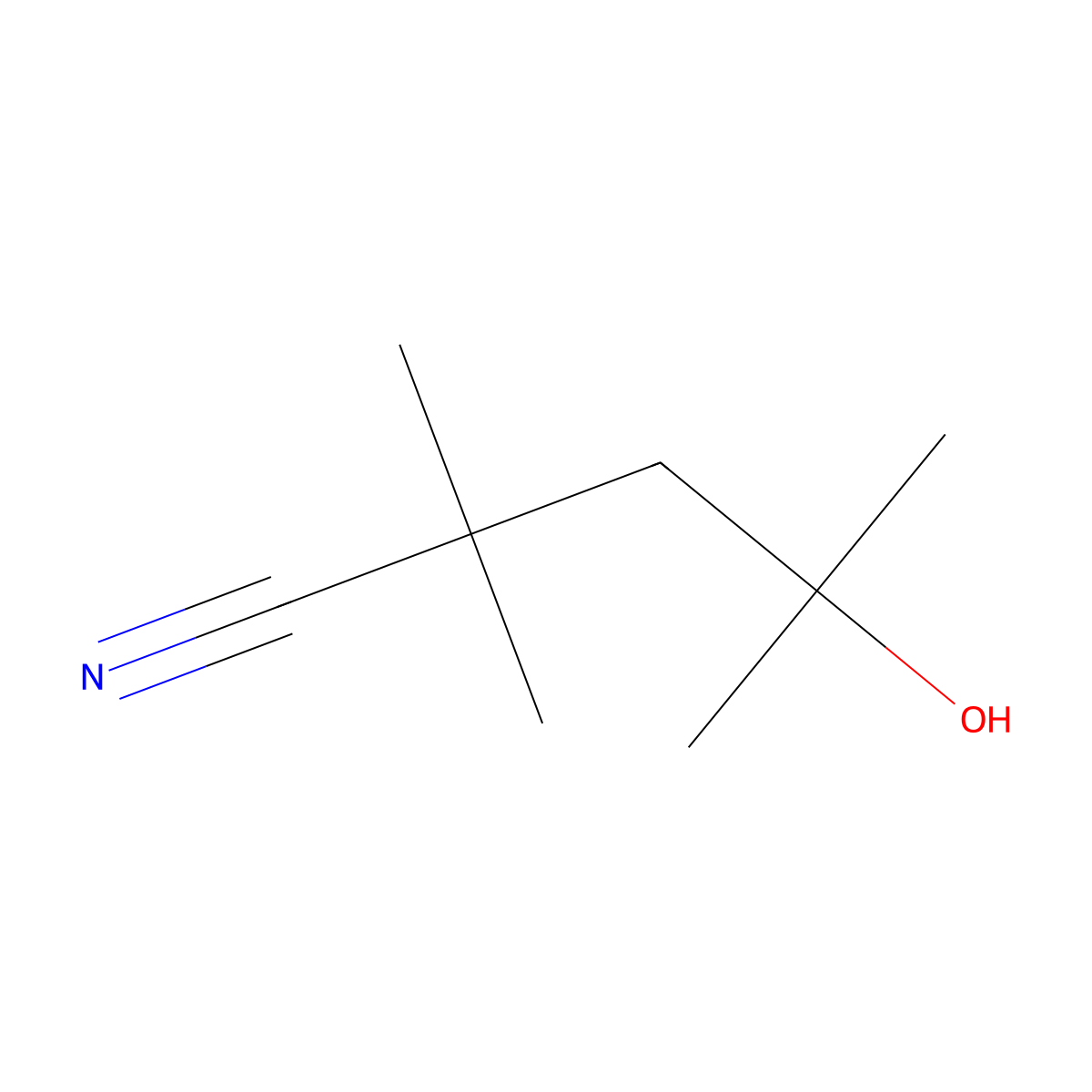 4-Hydroxy-2,2,4-trimethylpentanenitrile molecular structure, CAS 1849223-40-0