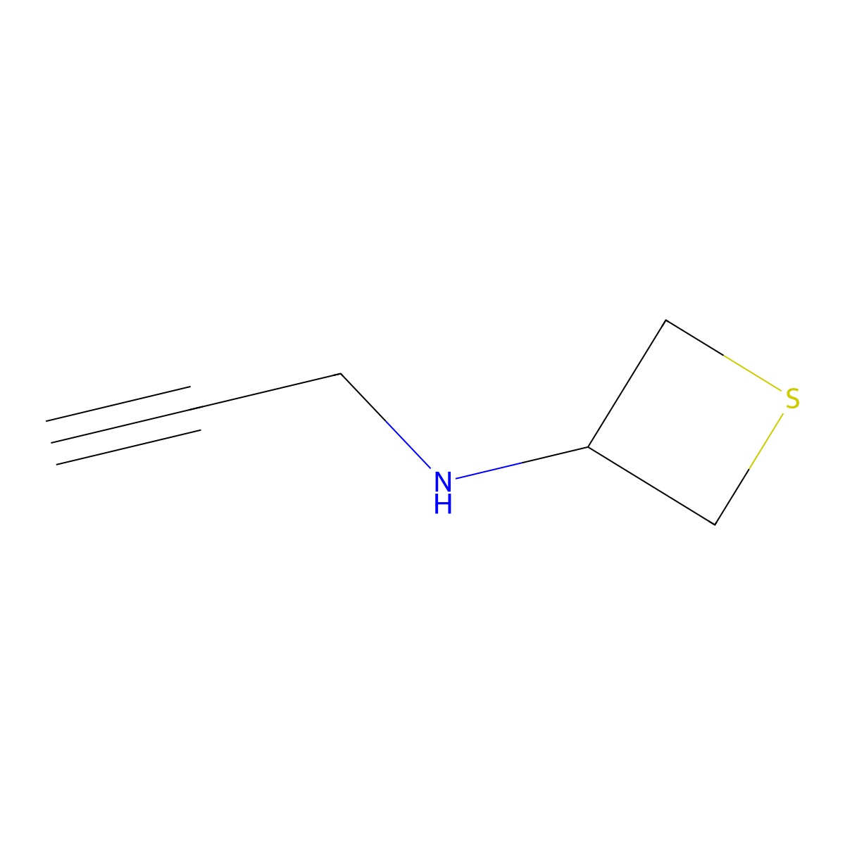 N-(Prop-2-yn-1-yl)thietan-3-amine molecular structure, CAS 1849224-44-7