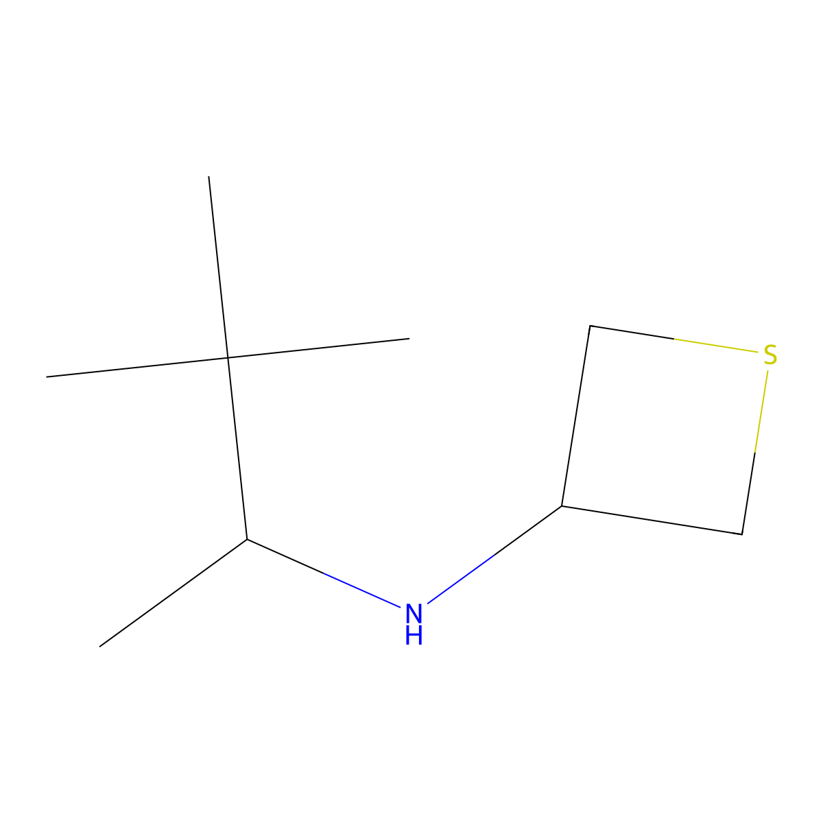 N-(3,3-Dimethylbutan-2-yl)thietan-3-amine molecular structure, CAS 1849226-73-8