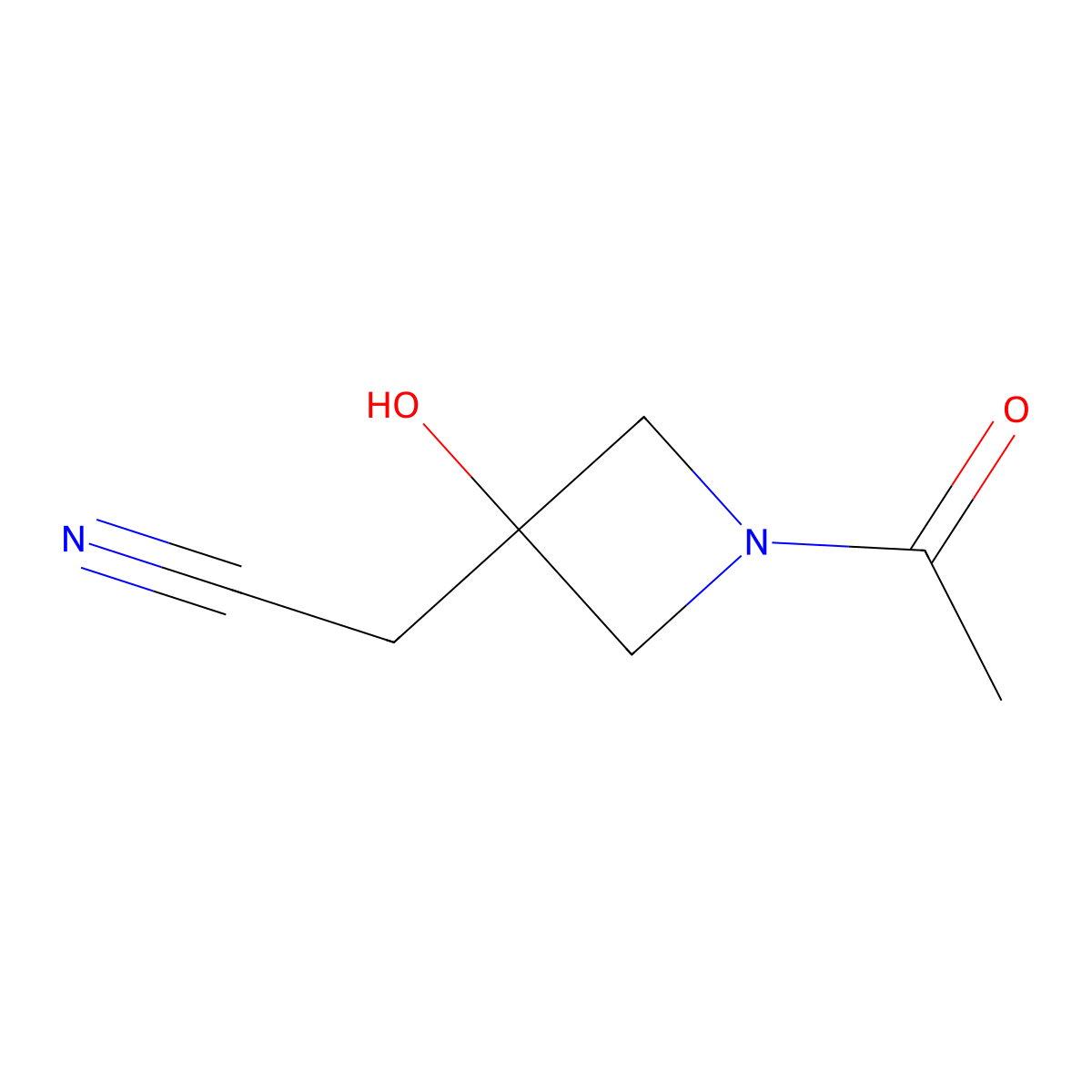 2-(1-Acetyl-3-hydroxyazetidin-3-yl)acetonitrile molecular structure, CAS 1849227-94-6
