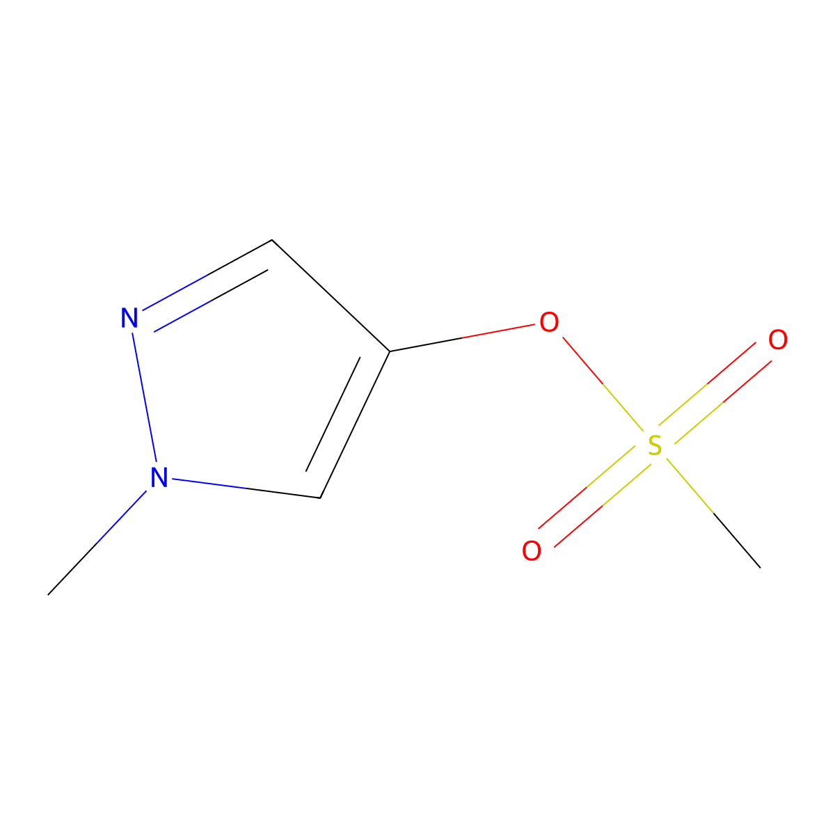 1-methyl-1H-pyrazol-4-yl methanesulfonate molecular structure, CAS 1849231-92-0