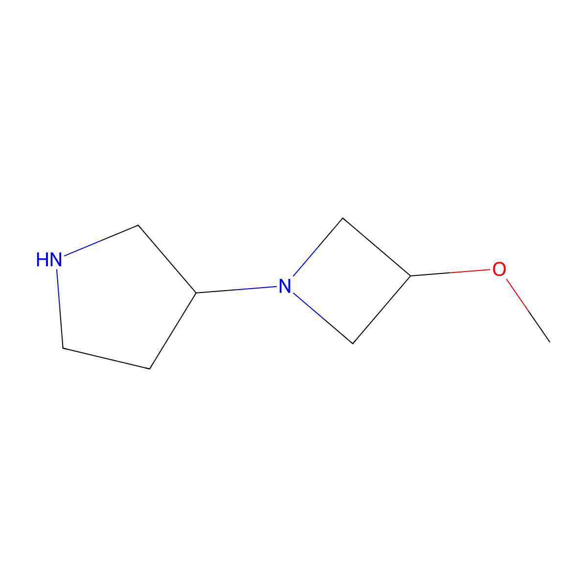 3-(3-Methoxyazetidin-1-yl)pyrrolidine molecular structure, CAS 1849232-27-4