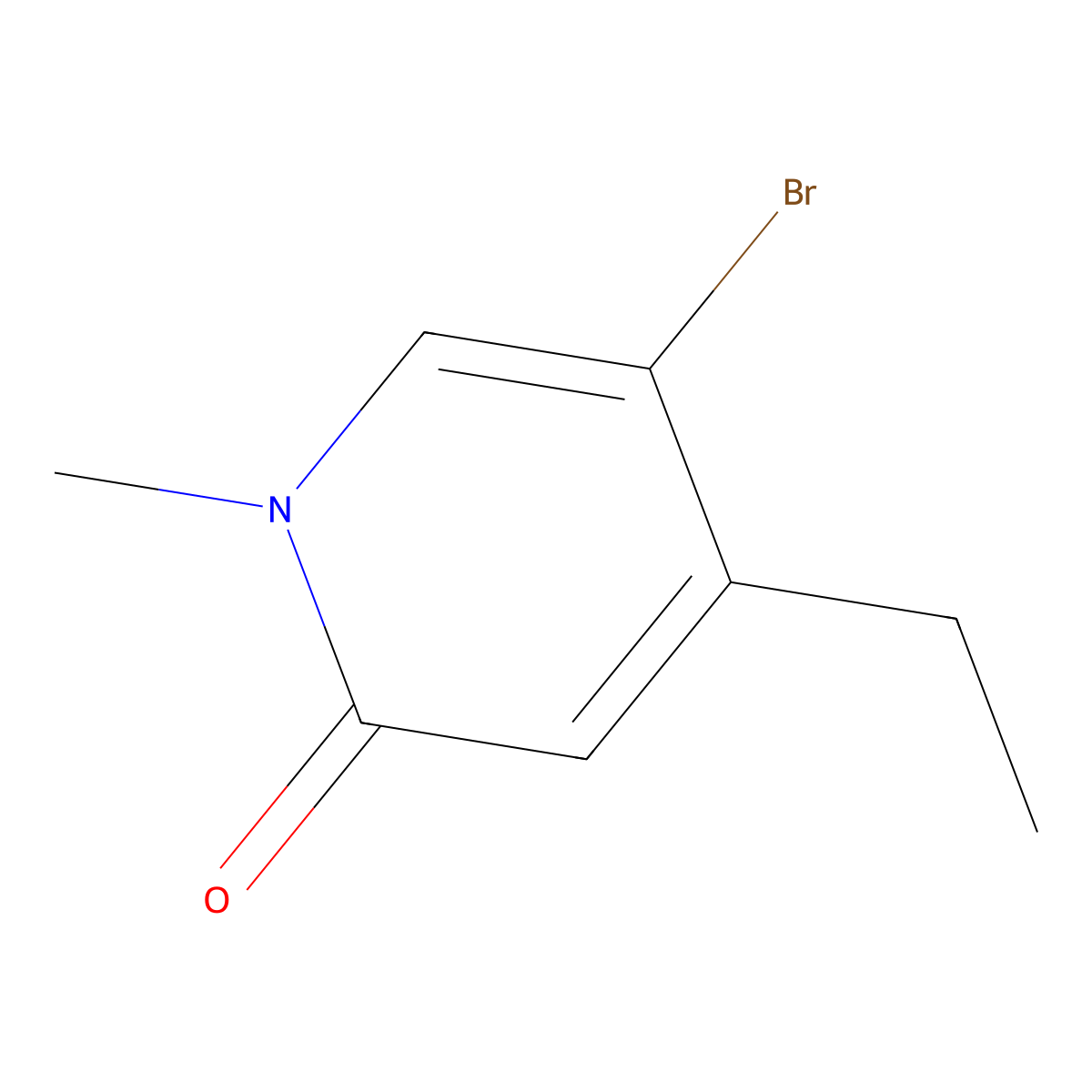 2(1H)-Pyridinone, 5-bromo-4-ethyl-1-methyl- molecular structure, CAS 1849232-34-3