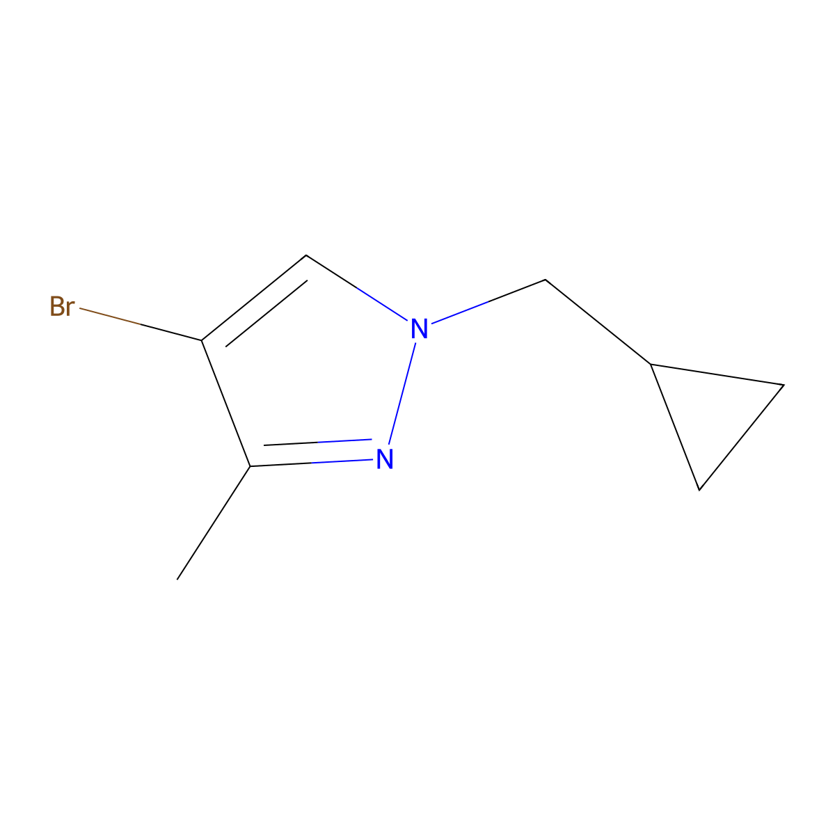 4-Bromo-1-(cyclopropylmethyl)-3-methylpyrazole molecular structure, CAS 1849234-34-9