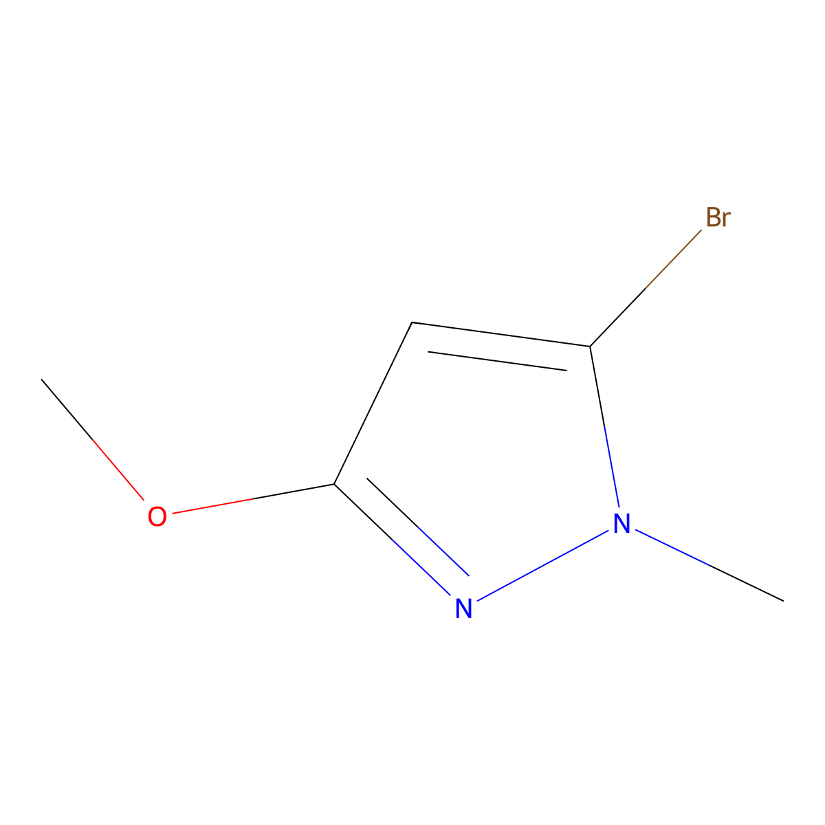 5-bromo-3-methoxy-1-methyl-1H-pyrazole molecular structure, CAS 1849235-04-6