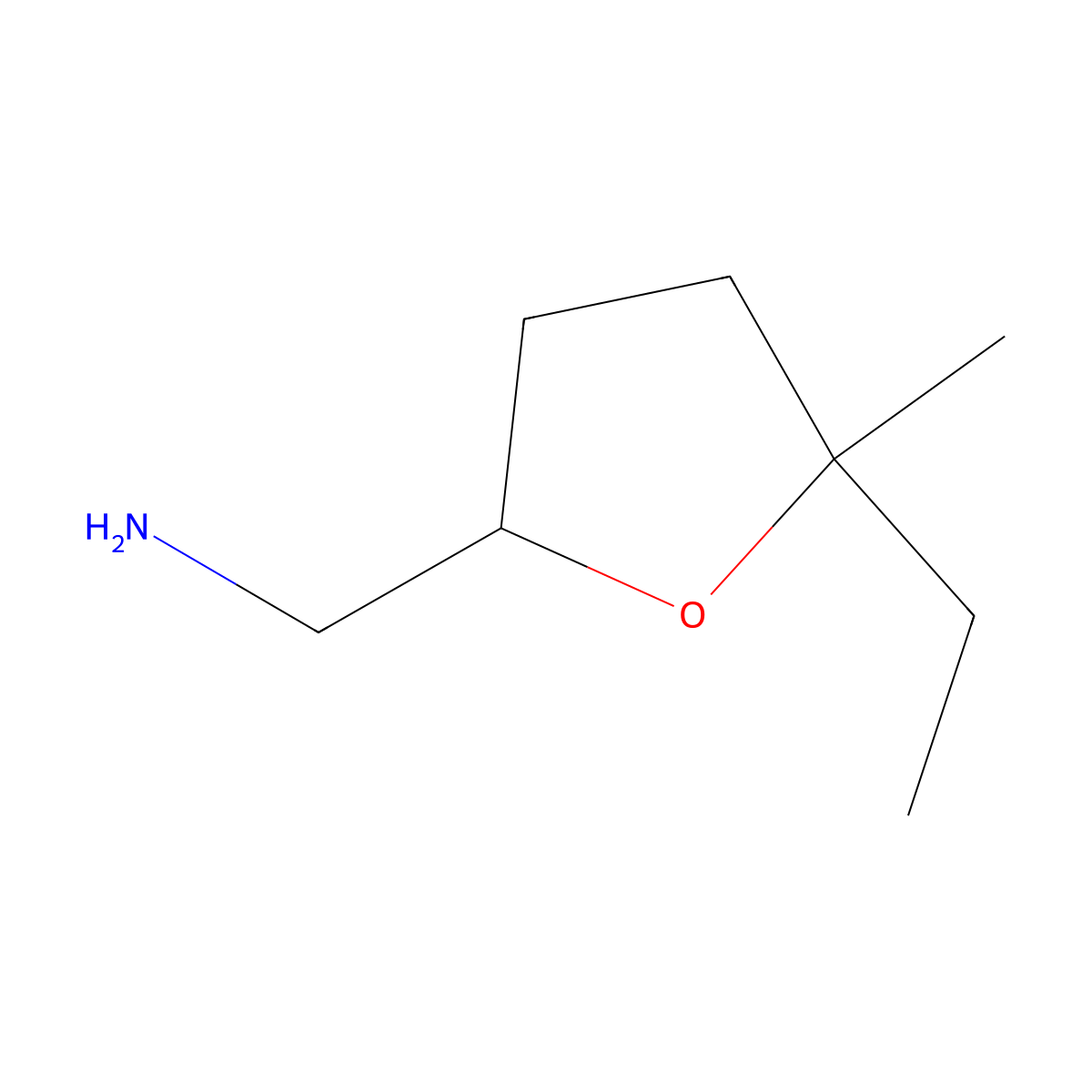 (5-Ethyl-5-methyloxolan-2-yl)methanamine molecular structure, CAS 1849237-72-4