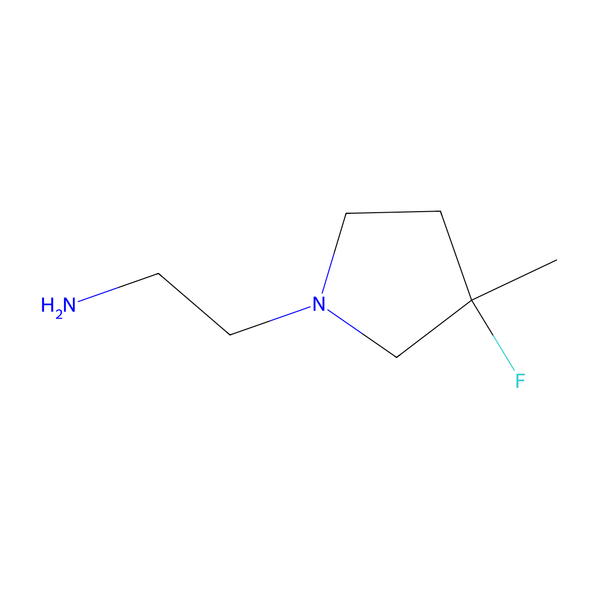 2-(3-Fluoro-3-methylpyrrolidin-1-yl)ethan-1-amine molecular structure, CAS 1849239-70-8