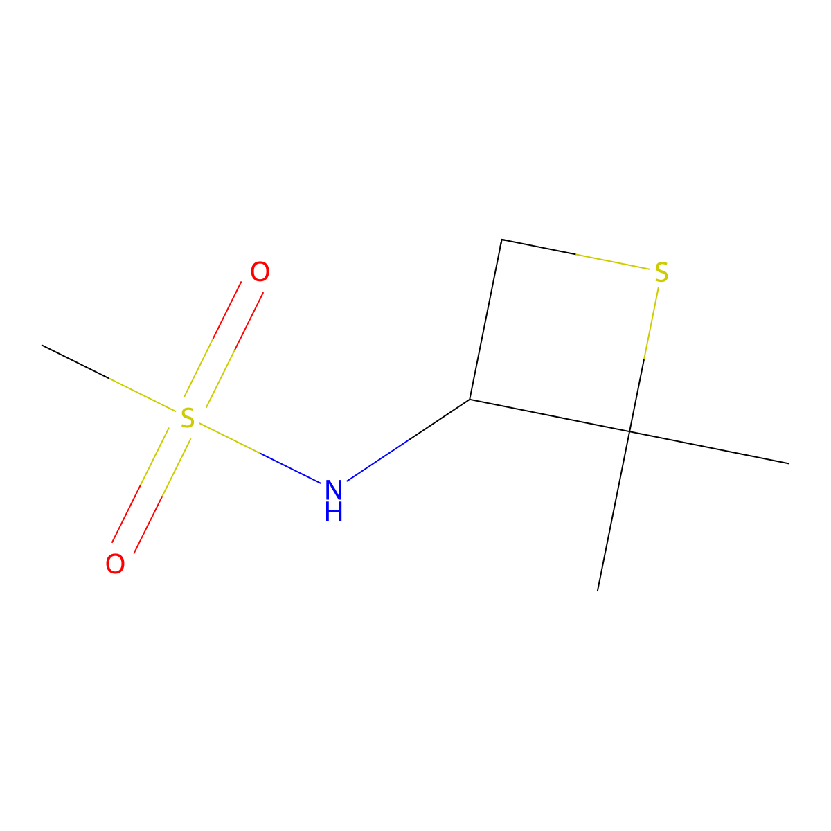 N-(2,2-Dimethylthietan-3-yl)methanesulfonamide molecular structure, CAS 1849243-12-4