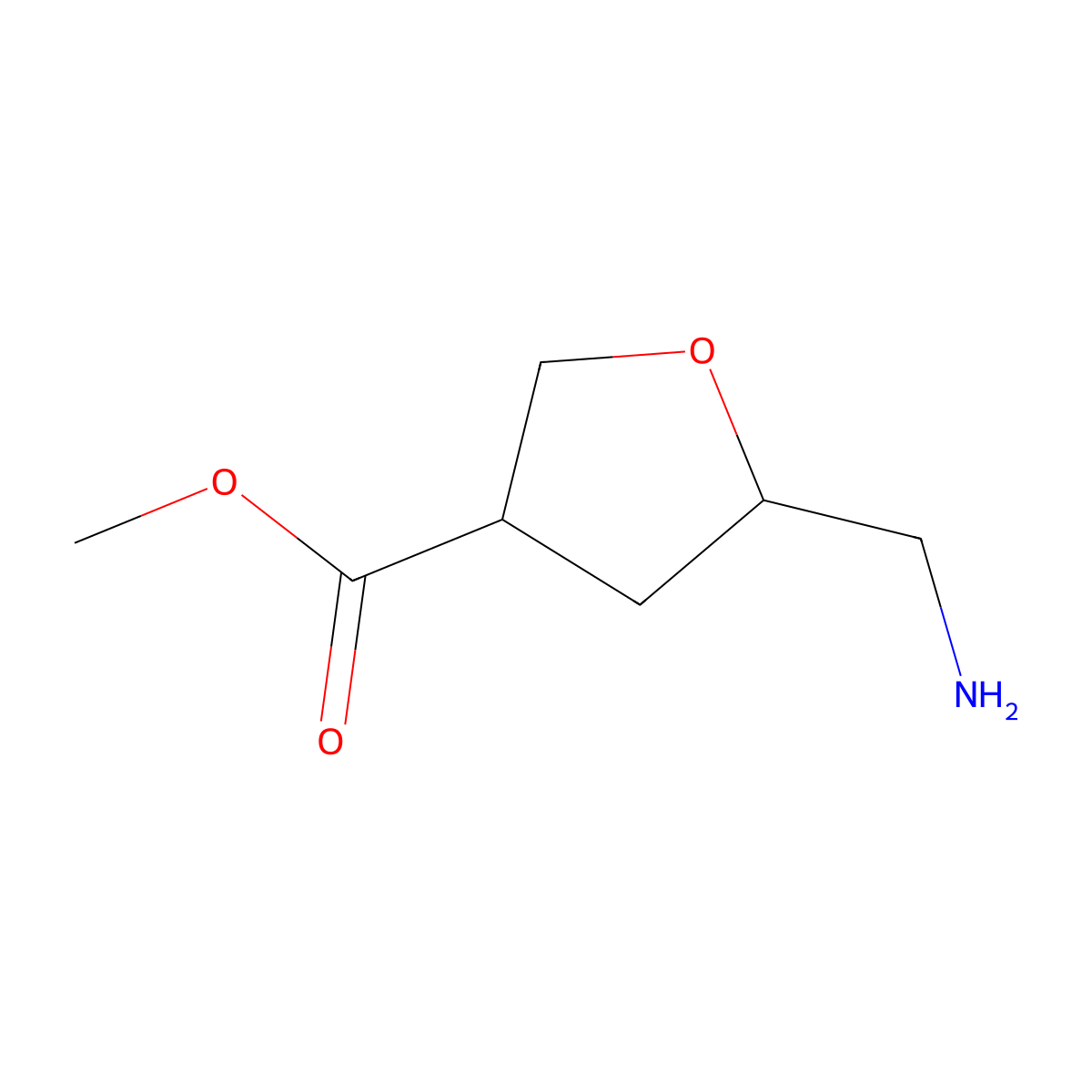 Methyl 5-(aminomethyl)oxolane-3-carboxylate molecular structure, CAS 1849243-56-6