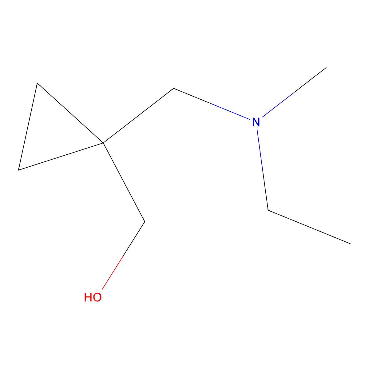 (1-{[Ethyl(methyl)amino]methyl}cyclopropyl)methanol molecular structure, CAS 1849244-36-5