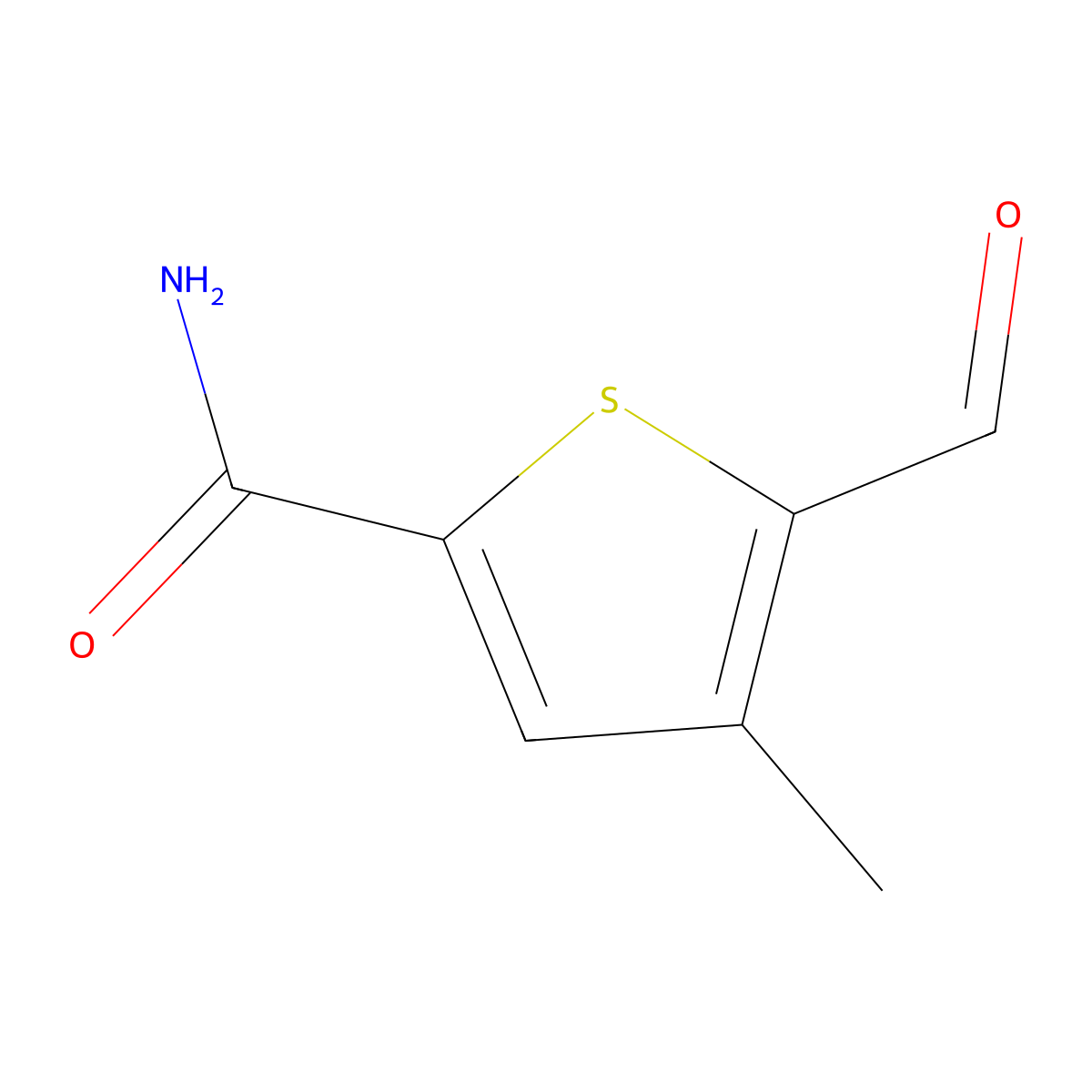 5-Formyl-4-methylthiophene-2-carboxamide molecular structure, CAS 1849246-58-7