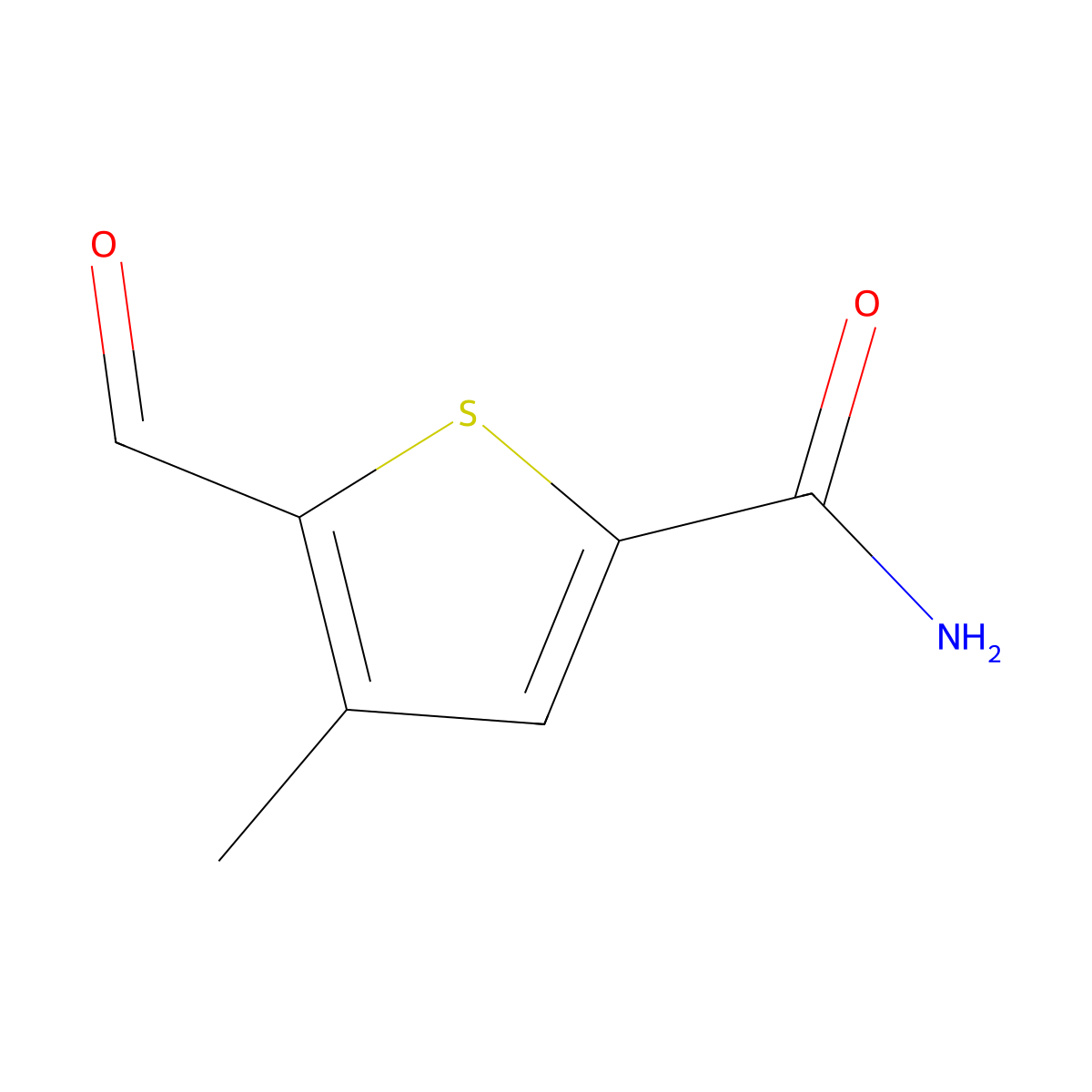5-Formyl-4-methylthiophene-2-carboxamide molecular structure, CAS 1849246-58-7