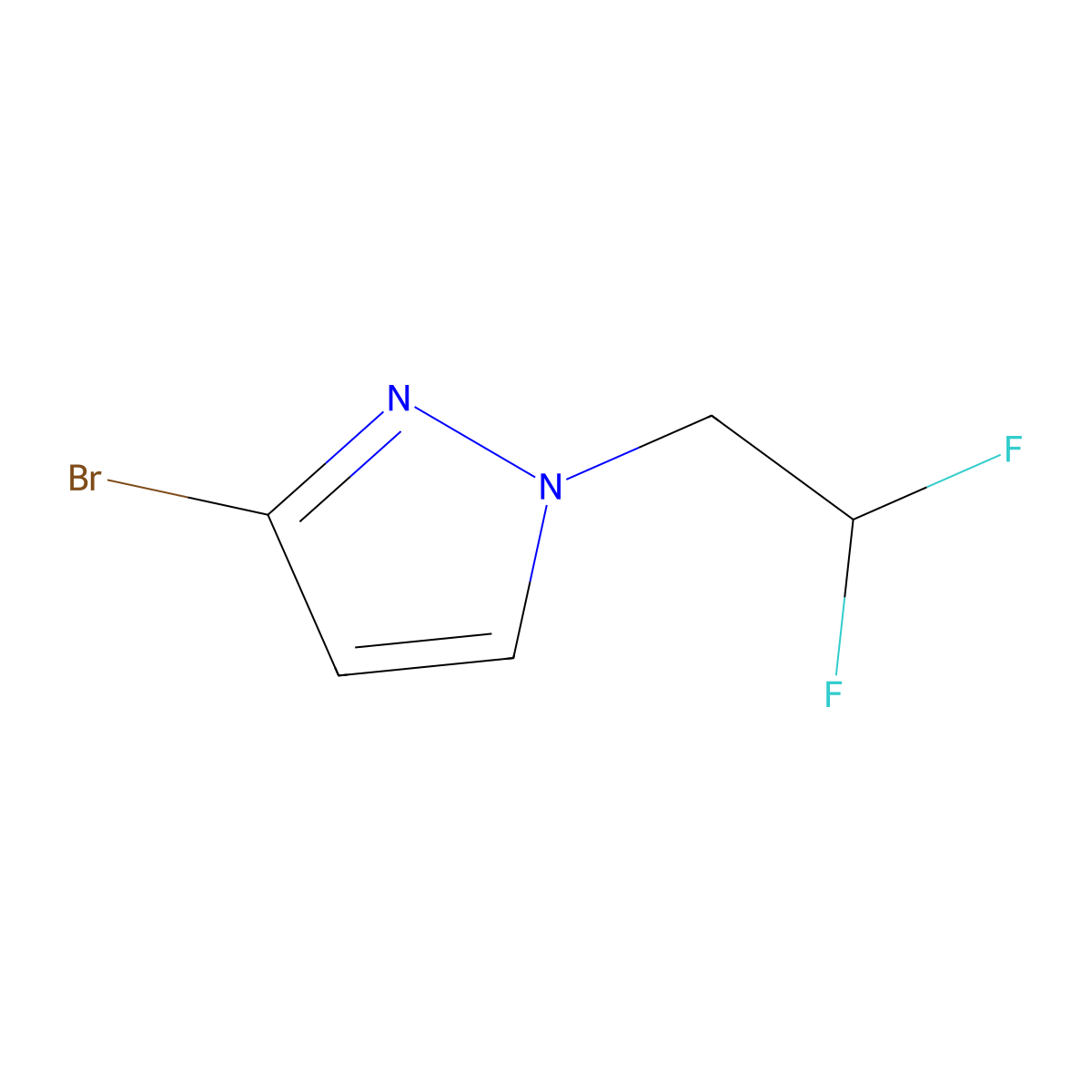 3-Bromo-1-(2,2-difluoroethyl)-1H-pyrazole molecular structure, CAS 1849251-81-5