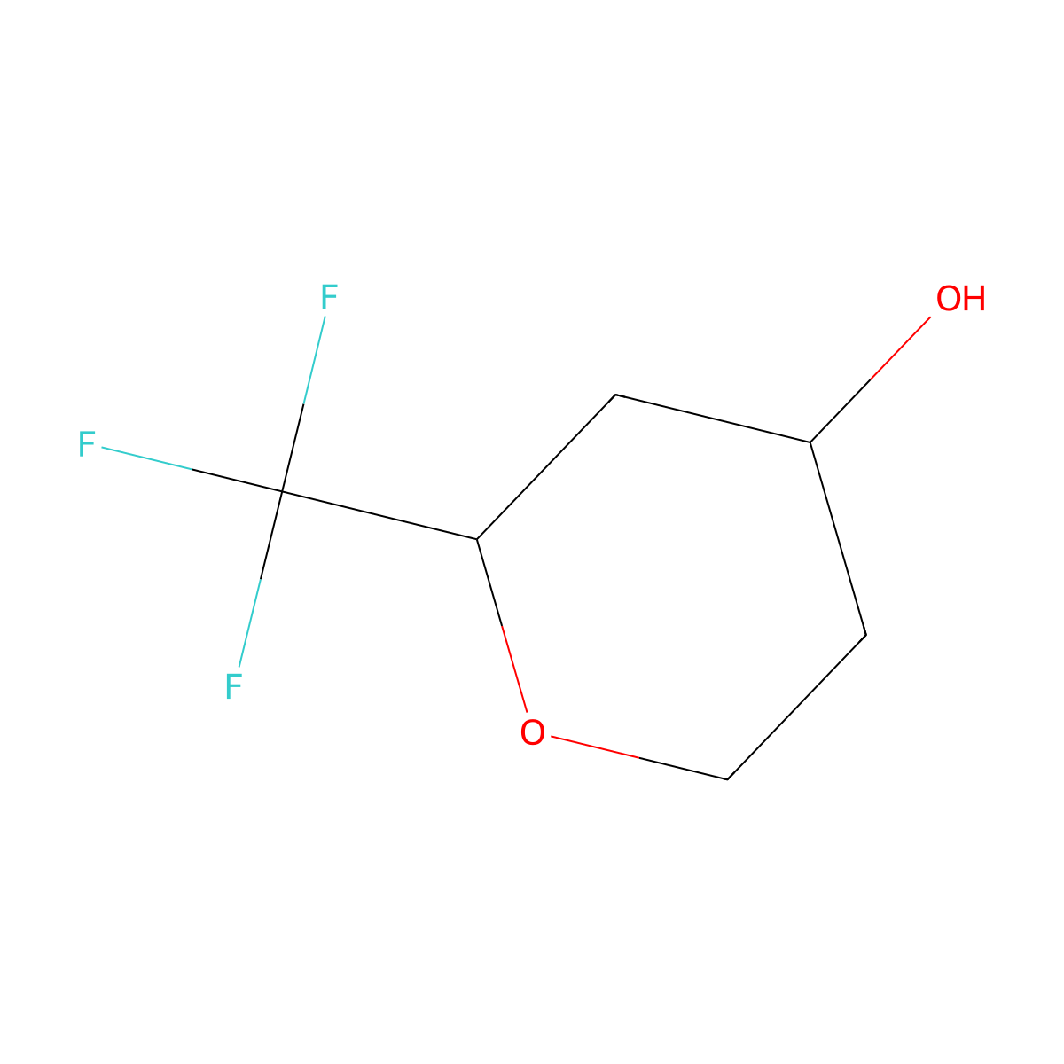 2-(Trifluoromethyl)oxan-4-ol molecular structure, CAS 1849253-59-3