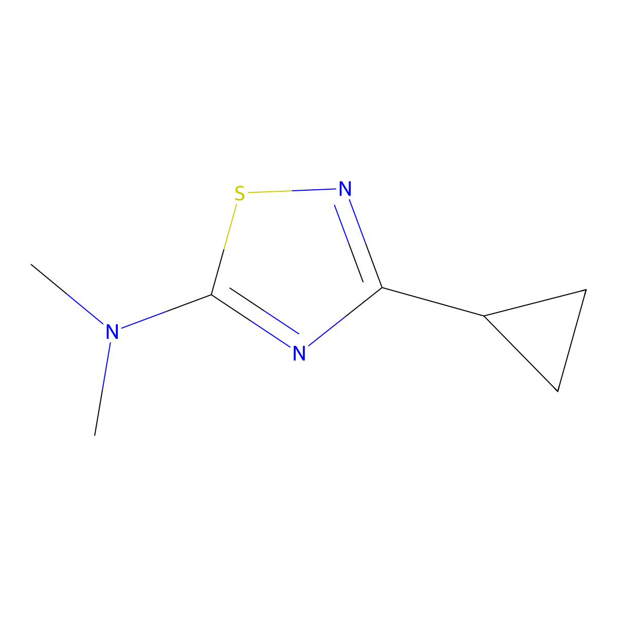 3-Cyclopropyl-N,N-dimethyl-1,2,4-thiadiazol-5-amine molecular structure, CAS 1849253-62-8