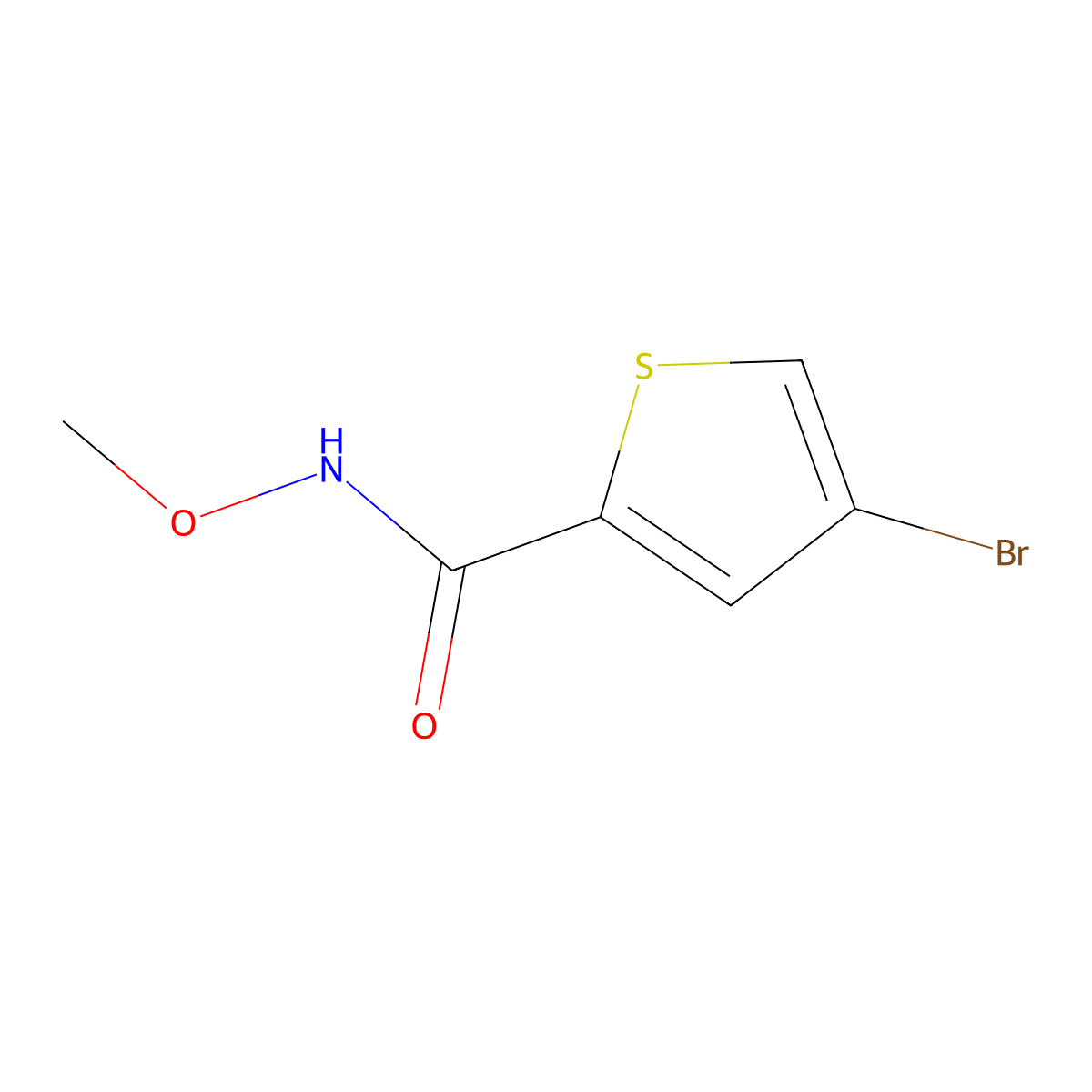 4-bromo-N-methoxythiophene-2-carboxamide molecular structure, CAS 1849254-40-5