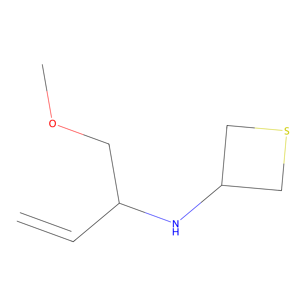 N-(1-Methoxybut-3-en-2-yl)thietan-3-amine molecular structure, CAS 1849255-55-5
