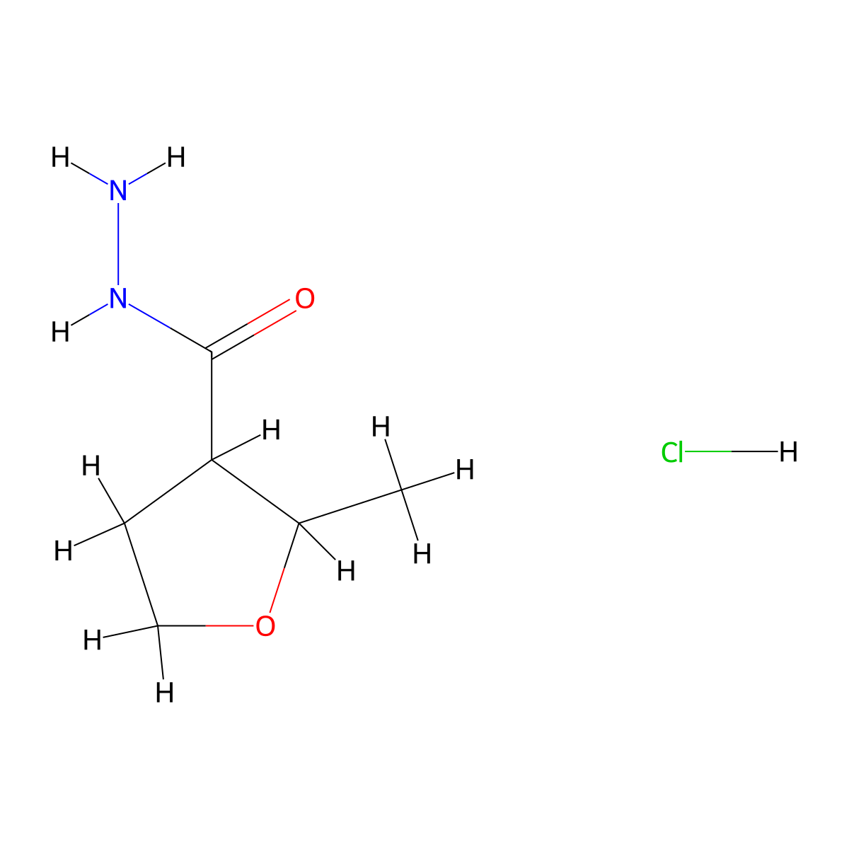 2-Methyloxolane-3-carbohydrazide hydrochloride molecular structure, CAS 1849259-69-3