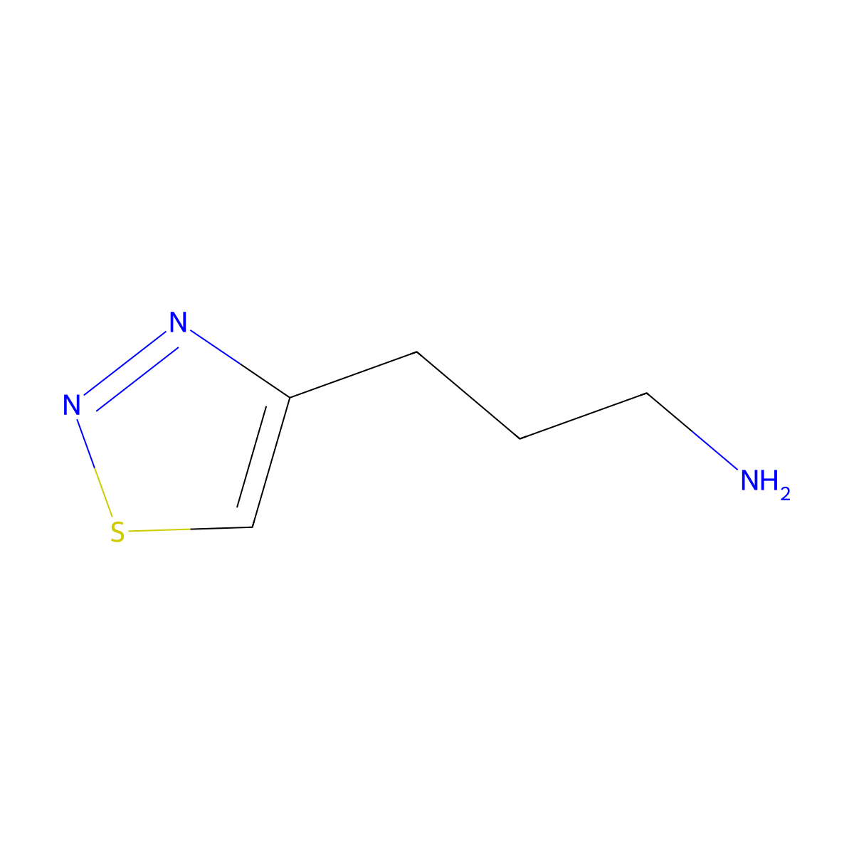 3-(1,2,3-Thiadiazol-4-yl)propan-1-amine molecular structure, CAS 1849261-09-1