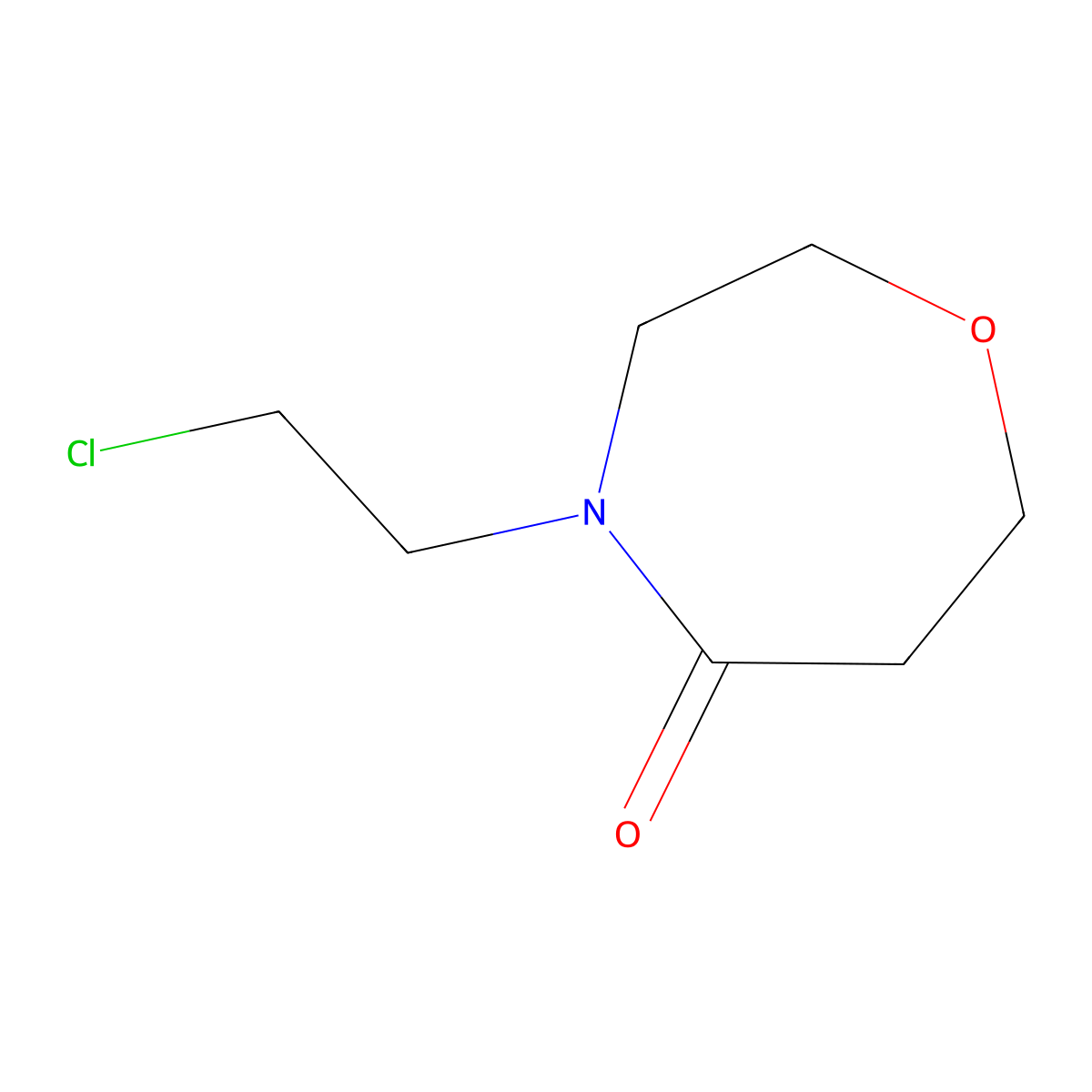 4-(2-Chloroethyl)-1,4-oxazepan-5-one molecular structure, CAS 1849262-04-9