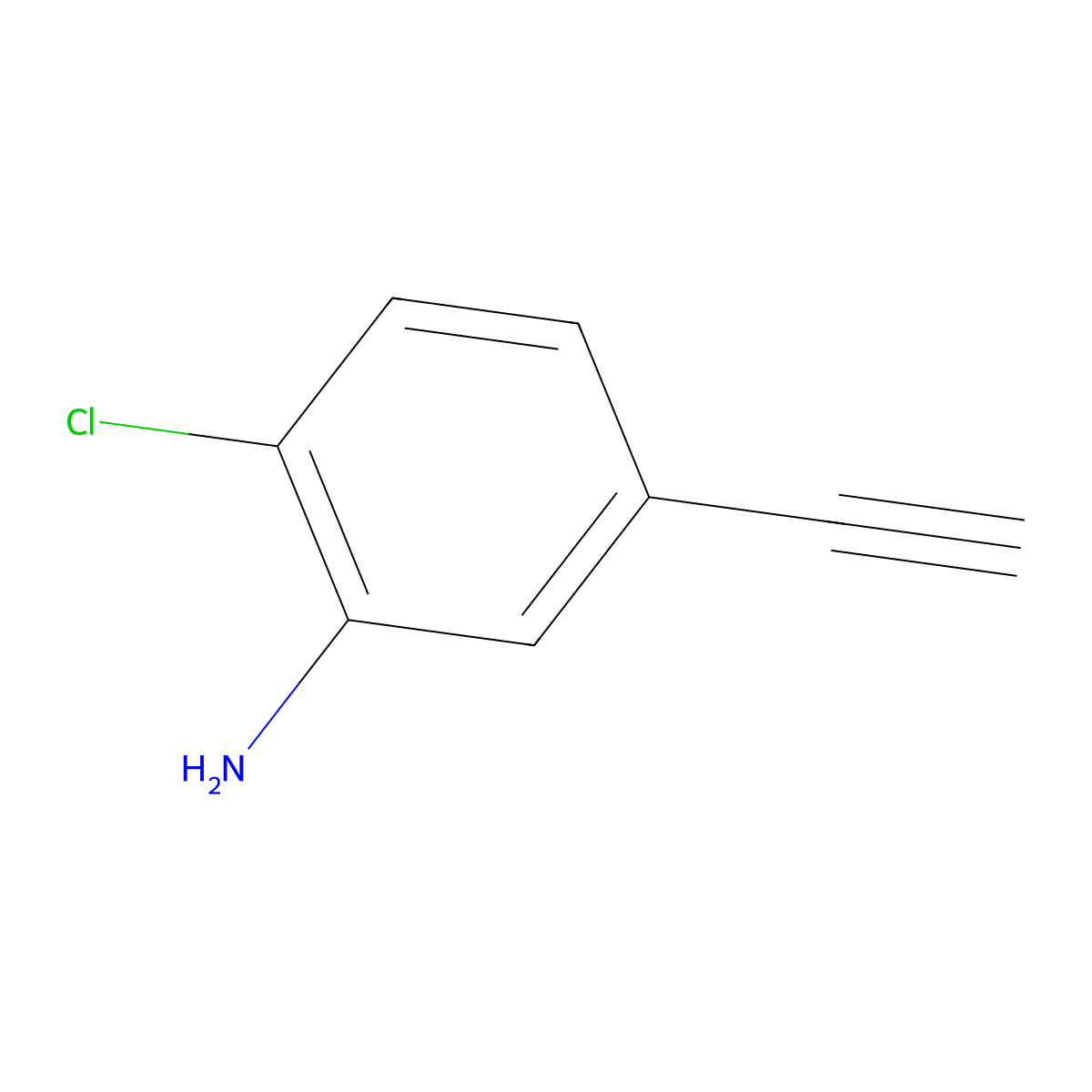 2-Chloro-5-ethynylaniline molecular structure, CAS 1849263-17-7