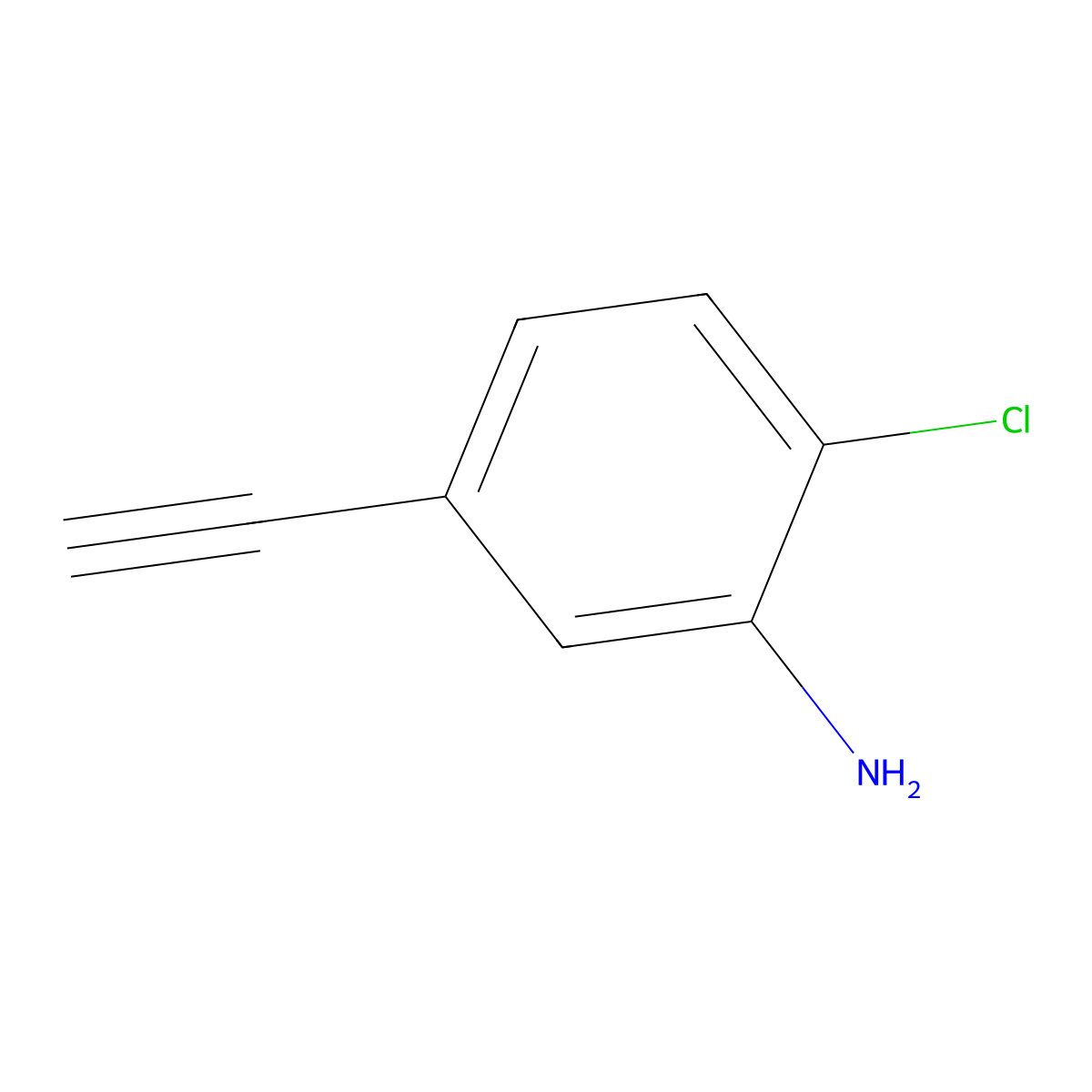 2-Chloro-5-ethynylaniline molecular structure, CAS 1849263-17-7