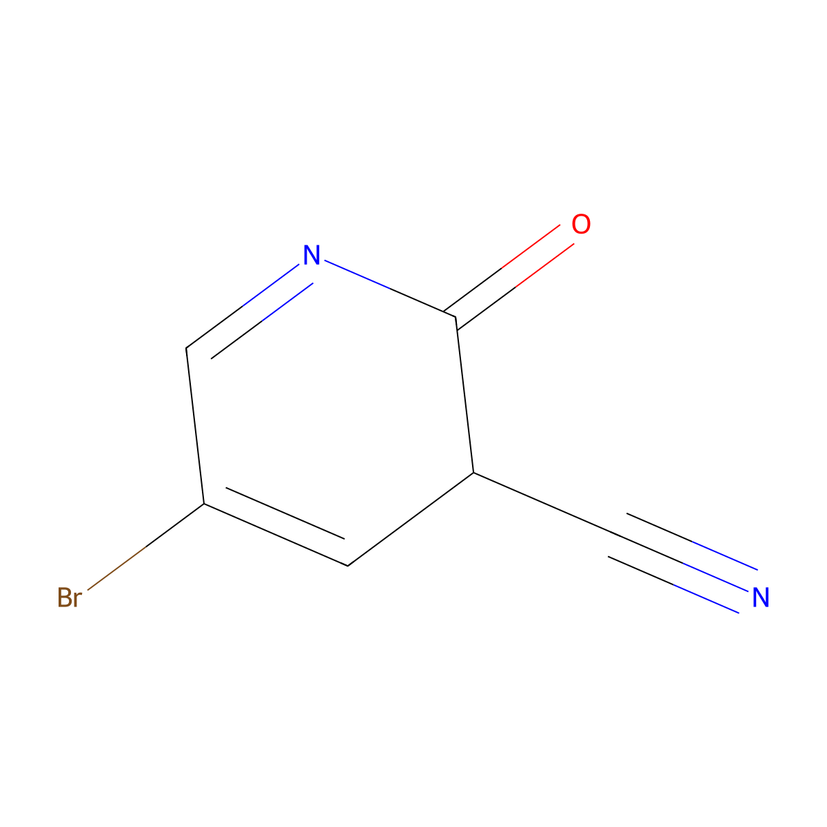 5-Bromo-2-oxo-2,3-dihydropyridine-3-carbonitrile molecular structure, CAS 1849267-26-0