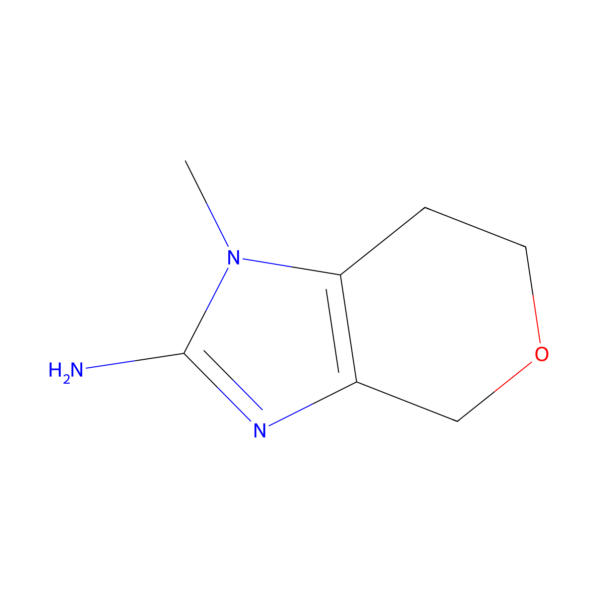 1-methyl-1H,4H,6H,7H-pyrano[3,4-d]imidazol-2-amine molecular structure, CAS 1849268-08-1