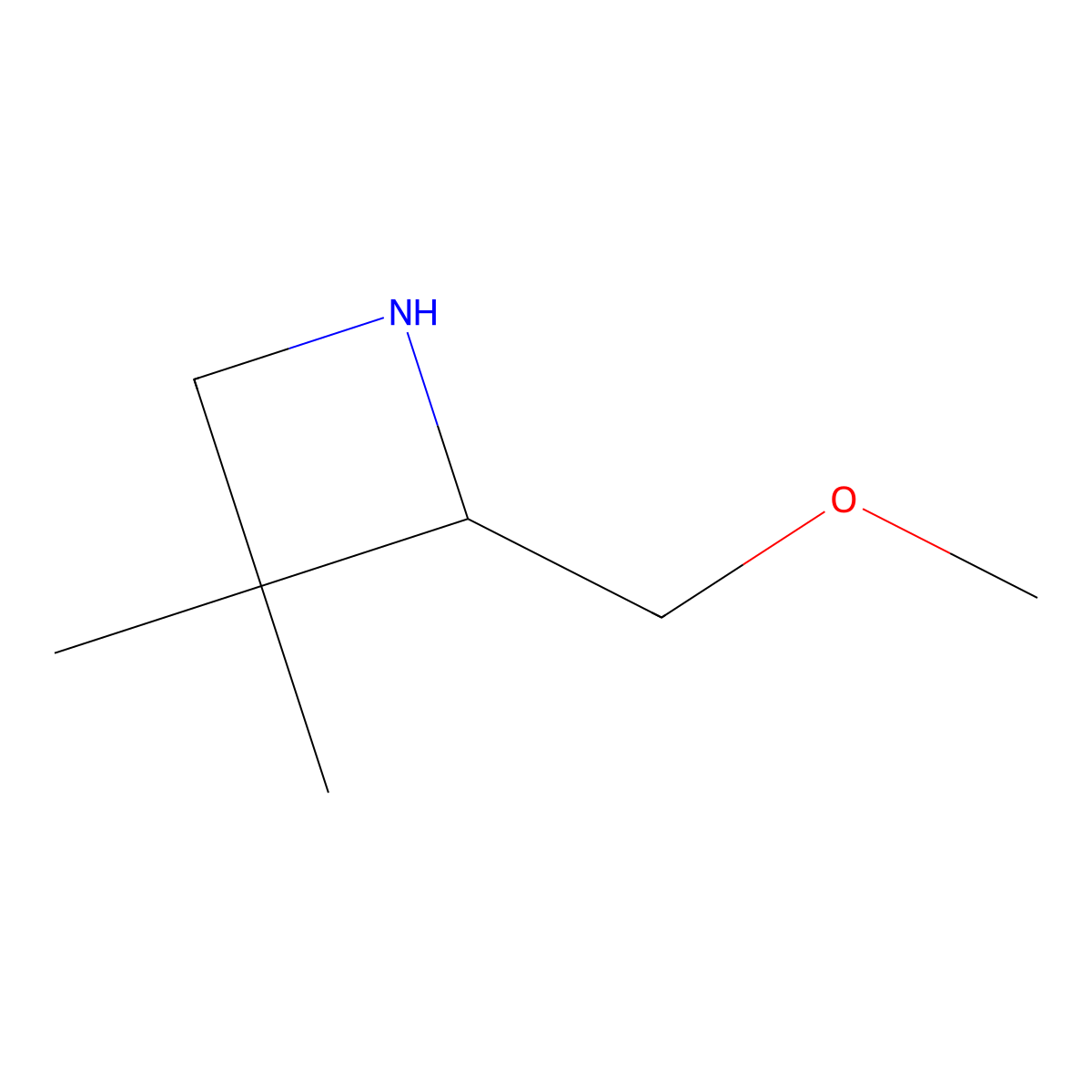 2-(Methoxymethyl)-3,3-dimethylazetidine molecular structure, CAS 1849269-28-8